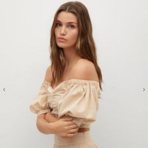 Romantic off-shoulder crop top